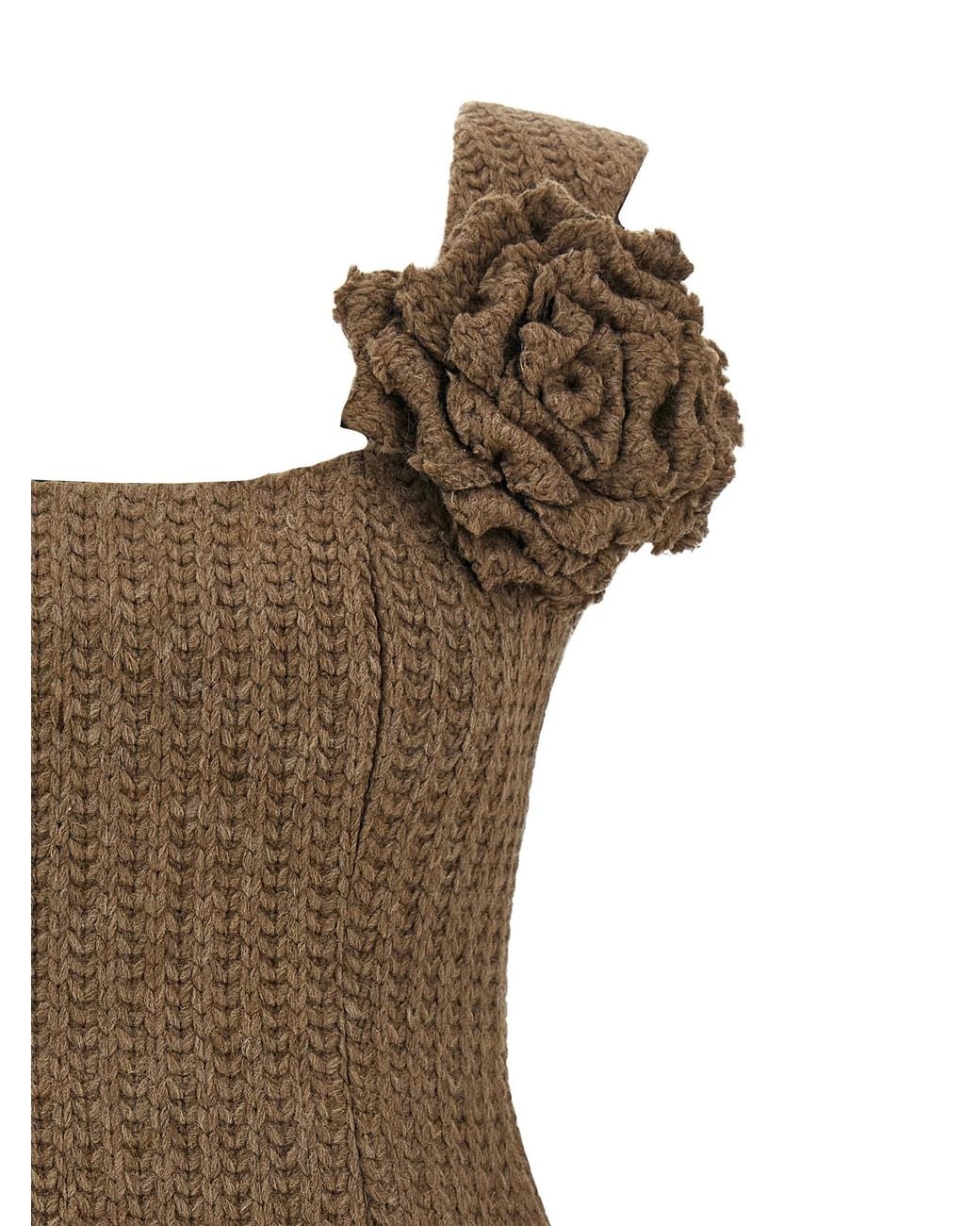 GIUSEPPE DI MORABITO Brown Wool Dress Acrylic Vi Alpaca