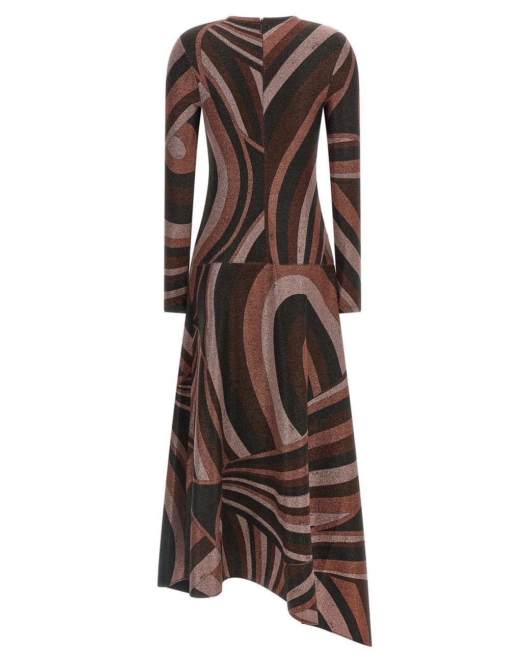 Emilio Pucci Brown Polyamide Midi Dress