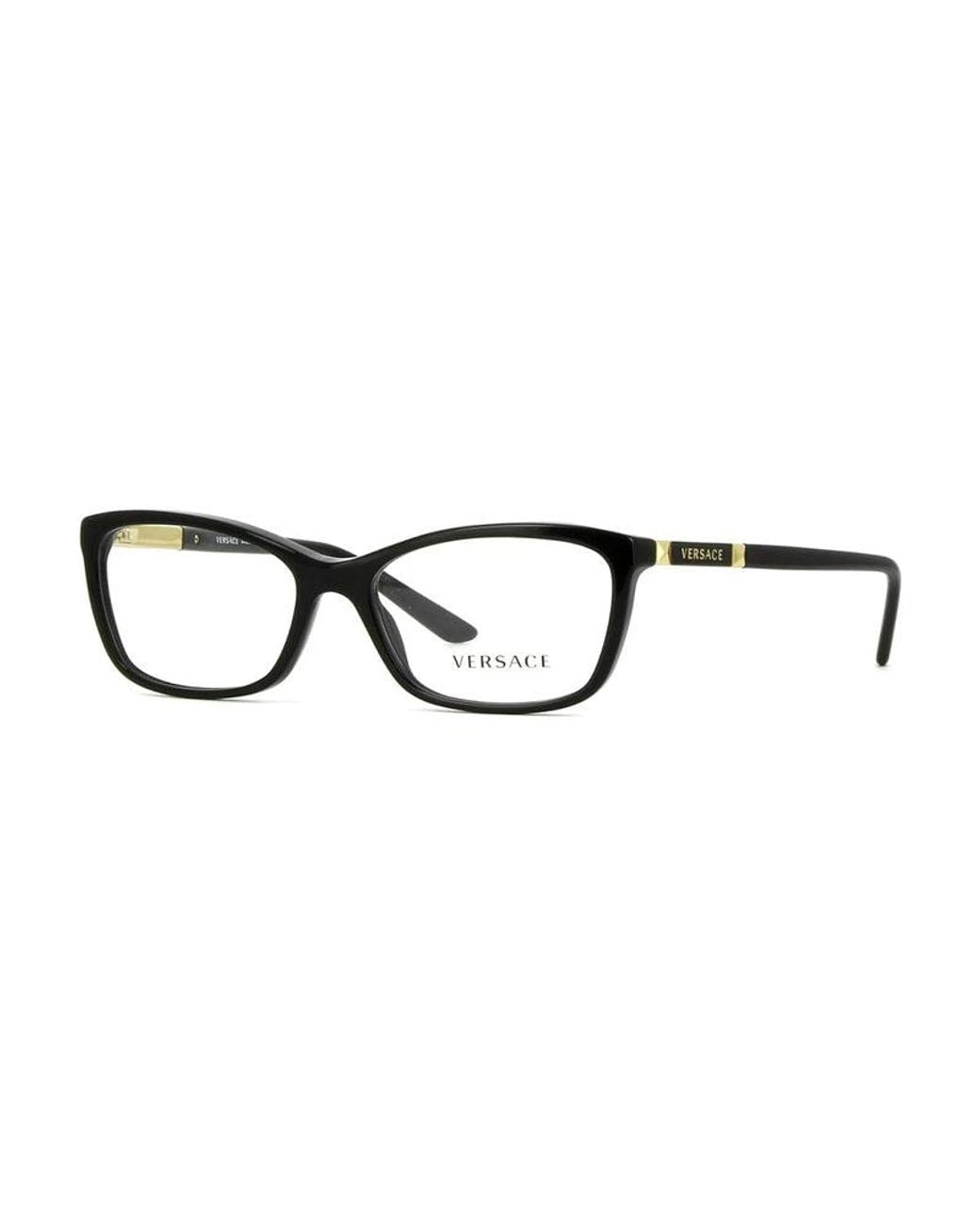 Versace Black Eyeglasses Rectangle Full Rim, Frame And Clear Demo Lenses Lens Ve3186Gb1 Sunglasses