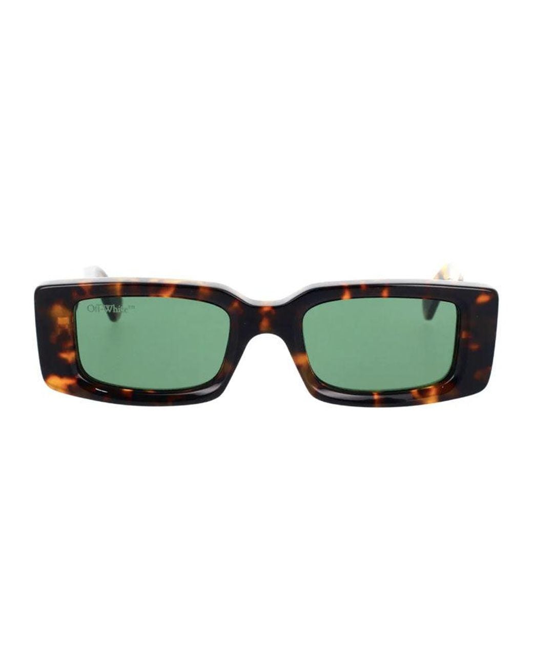 Off-White c/o Virgil Abloh Green Sunglasses Rectangle Full Rim, Havana Frame And Lens Oeri016Arthur6455