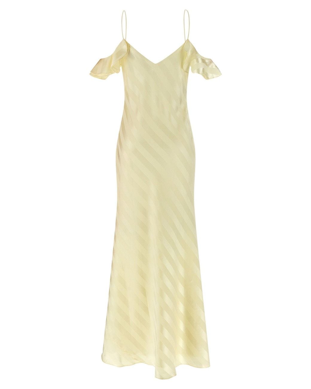 Self-Portrait Yellow Satin Striped Dress