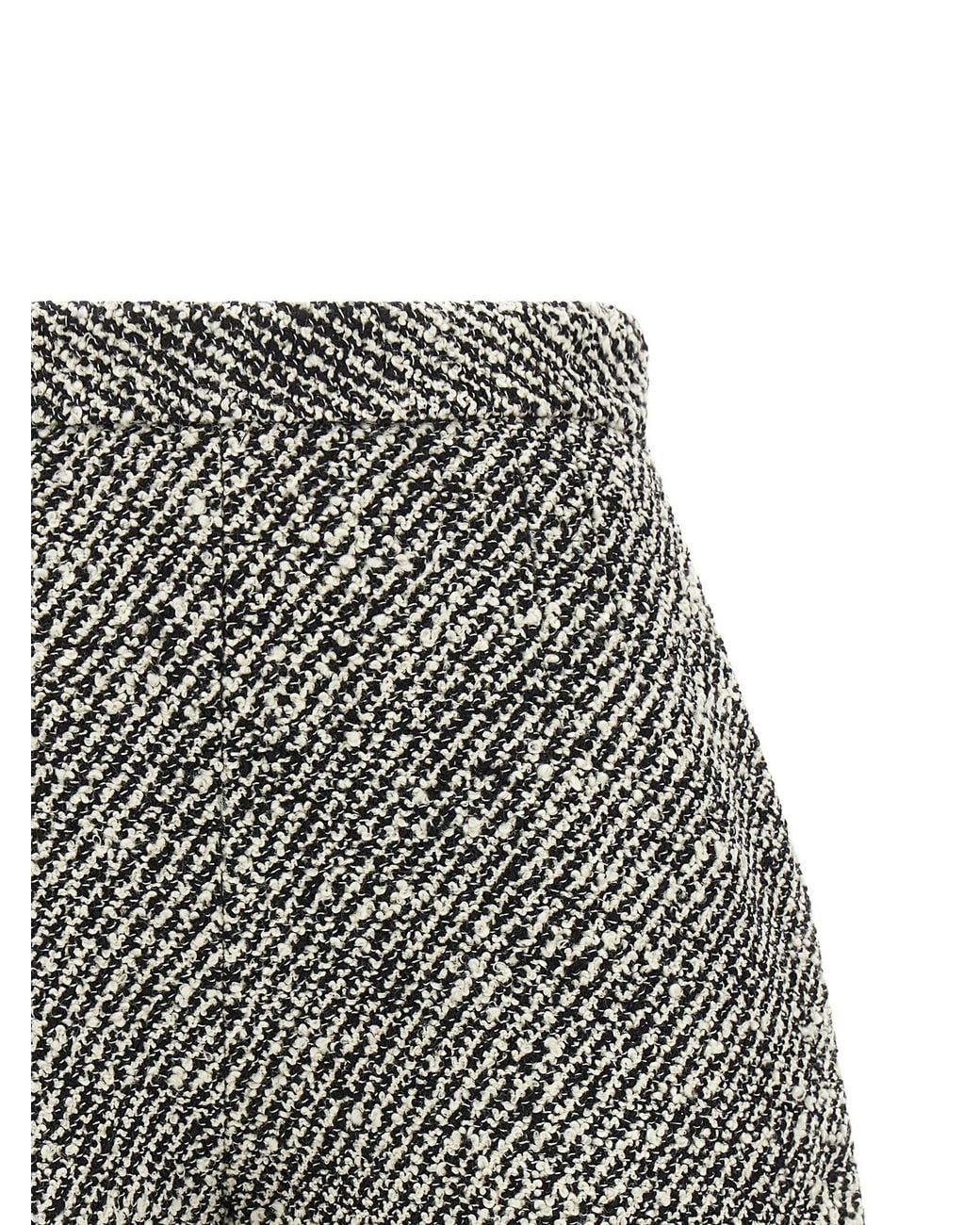 Versace Gray Two-Tone Bouclé Virgin Wool Shorts