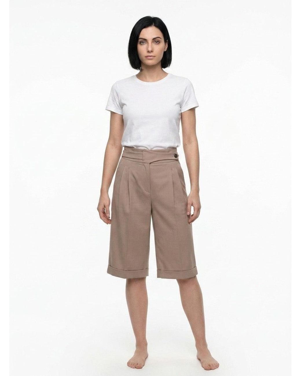 Dolce & Gabbana Natural Dolce & Gabbana Virgin Wool Bermuda Shorts — Taupe