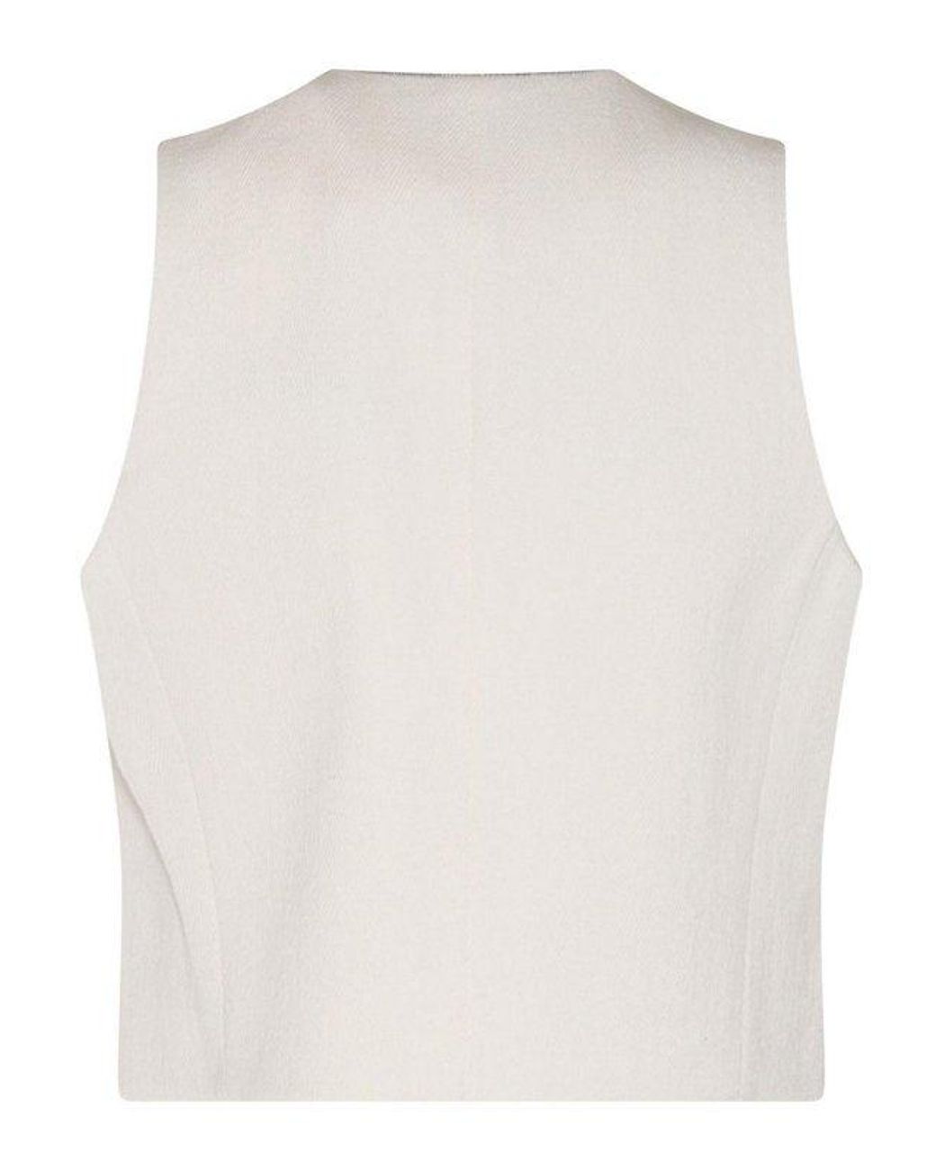 Brunello Cucinelli White Off Cotton Linen Vest