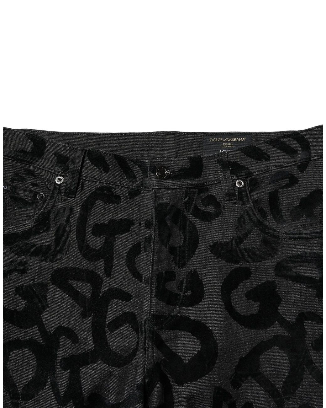 Dolce & Gabbana Black Logo Print Jeans for men