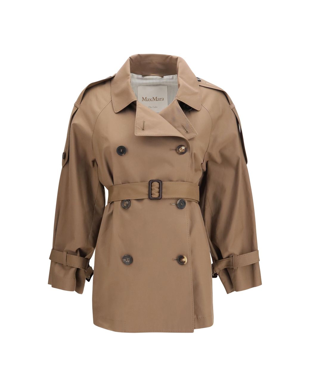 Max Mara Brown Trench Coat The Cube Cotton Puffer Jackets