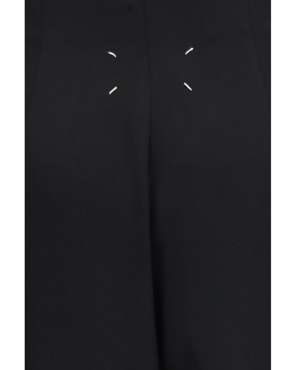 Maison Margiela Black Long Skirt With Back Slit Fleece Wool Ovis Aries Pant