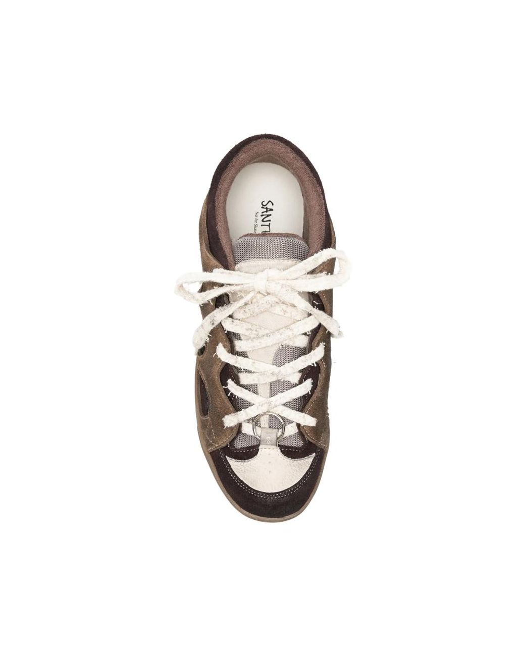 Santha Brown Love Park Cut-Out Panelled Sneakers for men