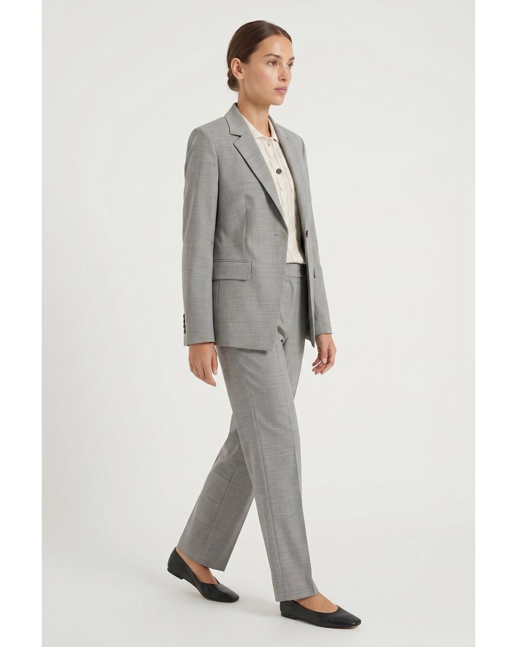 Brunello Cucinelli Gray Light Wool Tailored Blazer