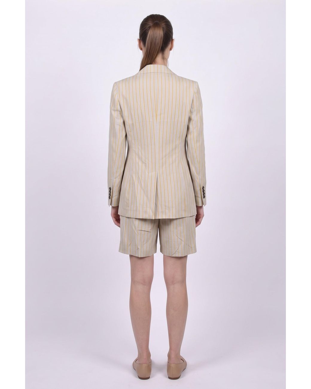 Brunello Cucinelli Natural Striped Linen Suit