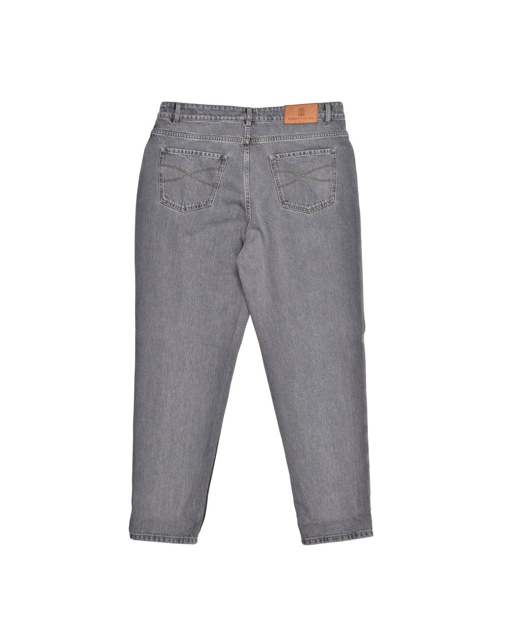 Brunello Cucinelli Gray Light Denim Straight Fit Jeans for men