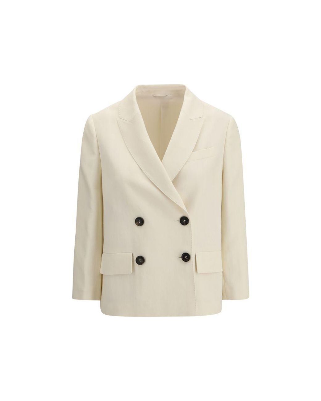 Brunello Cucinelli Natural Beige Viscose Jacket