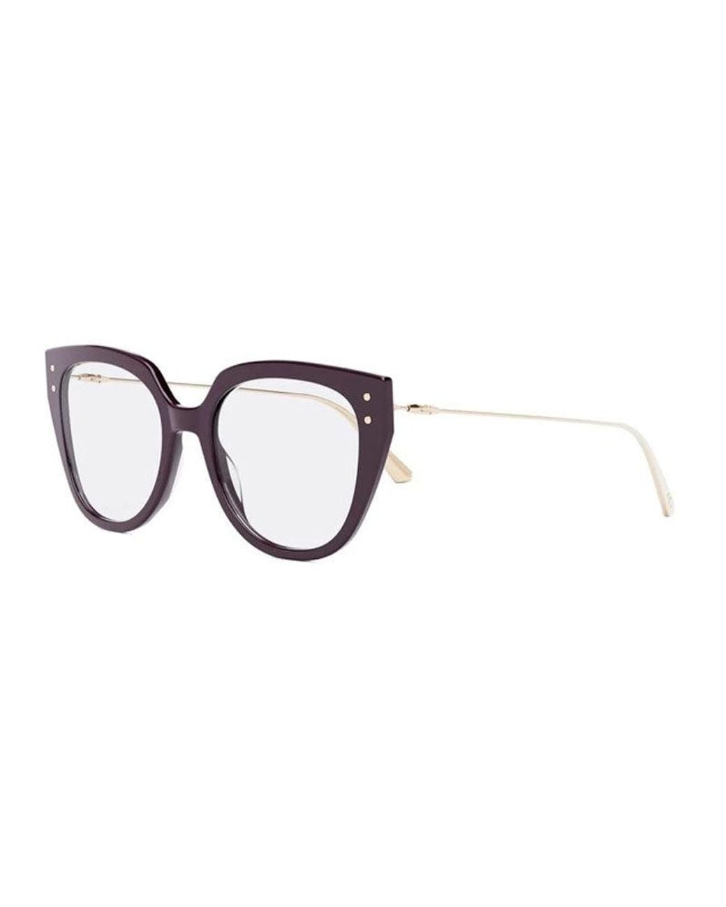 Dior Brown Eyeglasses Square Full Rim, Havana- Frame And Clear Demo Lens Missob4I2200