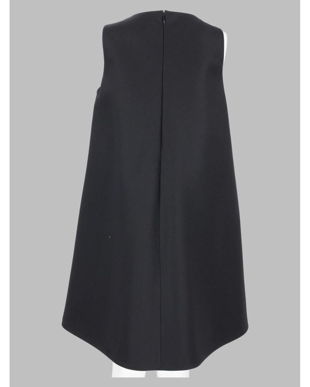Balenciaga Black Mini A-Line Dress Wool