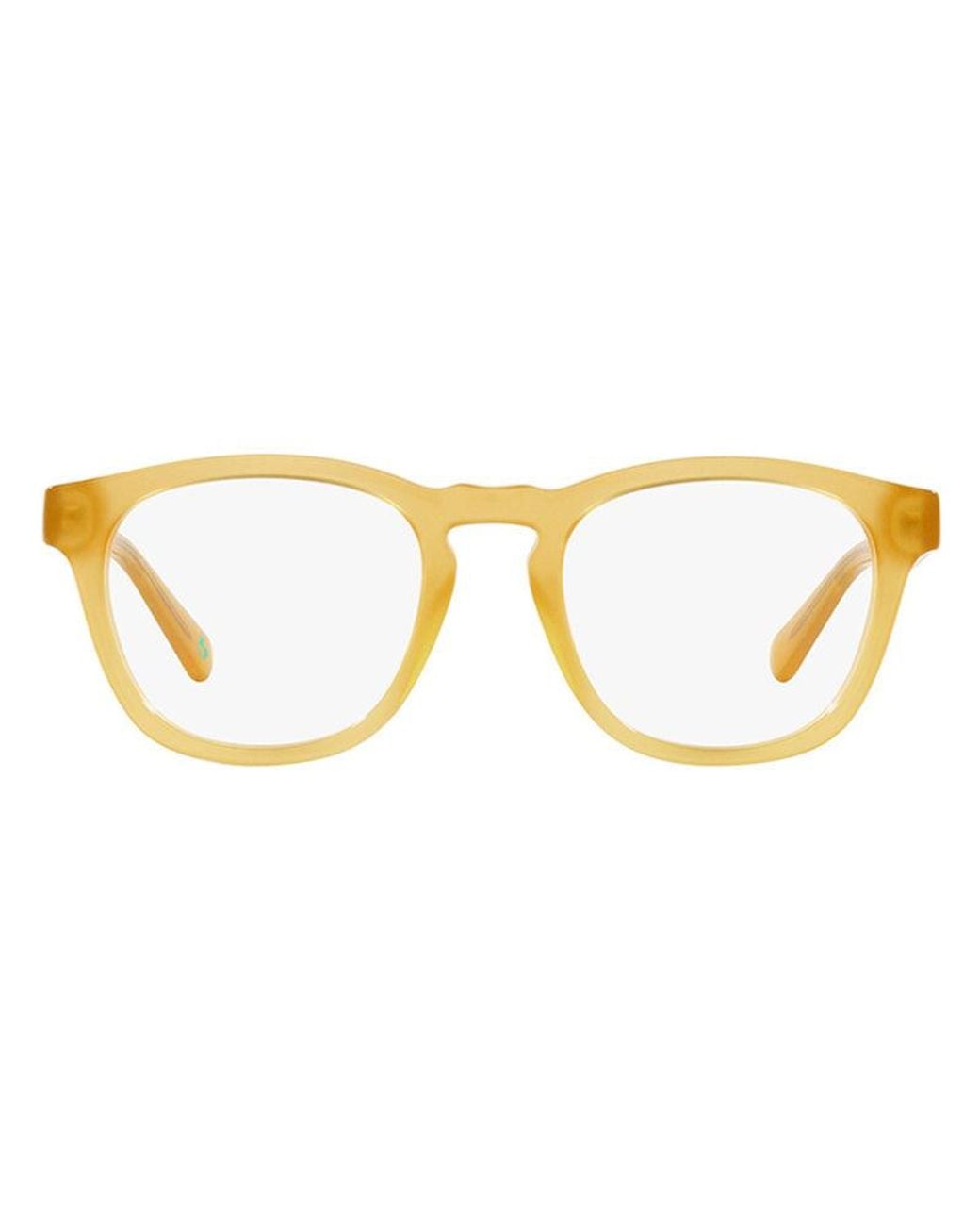 Polo Ralph Lauren Metallic Eyeglasses Round Full Rim, Opal Honey Frame And Clear Demo Lenses Lens Ph22585005 Sunglasses for men