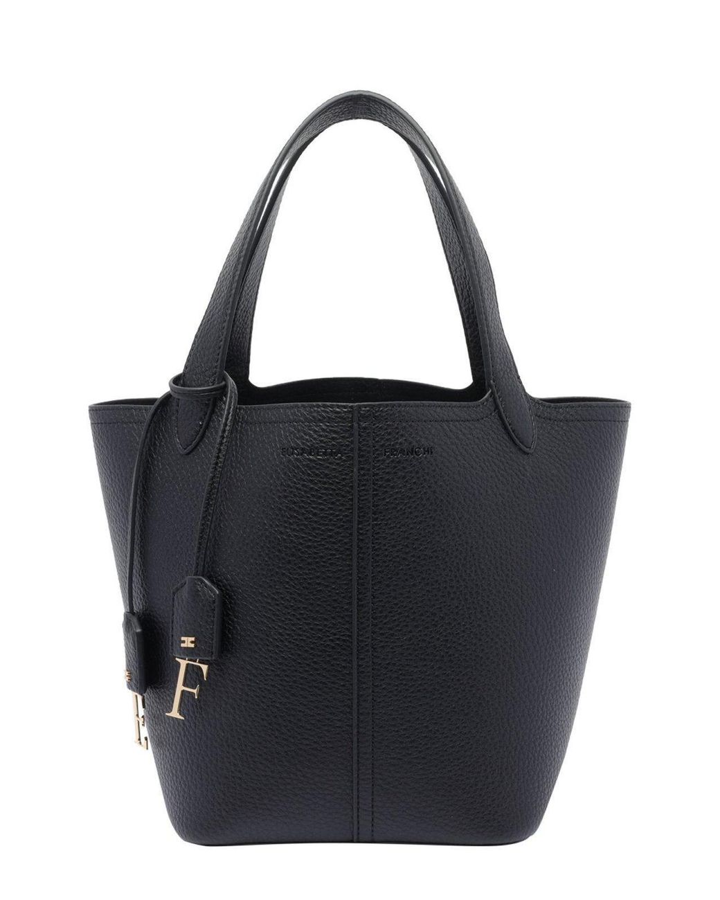 トートバッグ ELISABETTA FRANCHI SMALL LOGO TOTE Elisabetta Franchi Mini 24/7 logo-print Tote Bag | Black