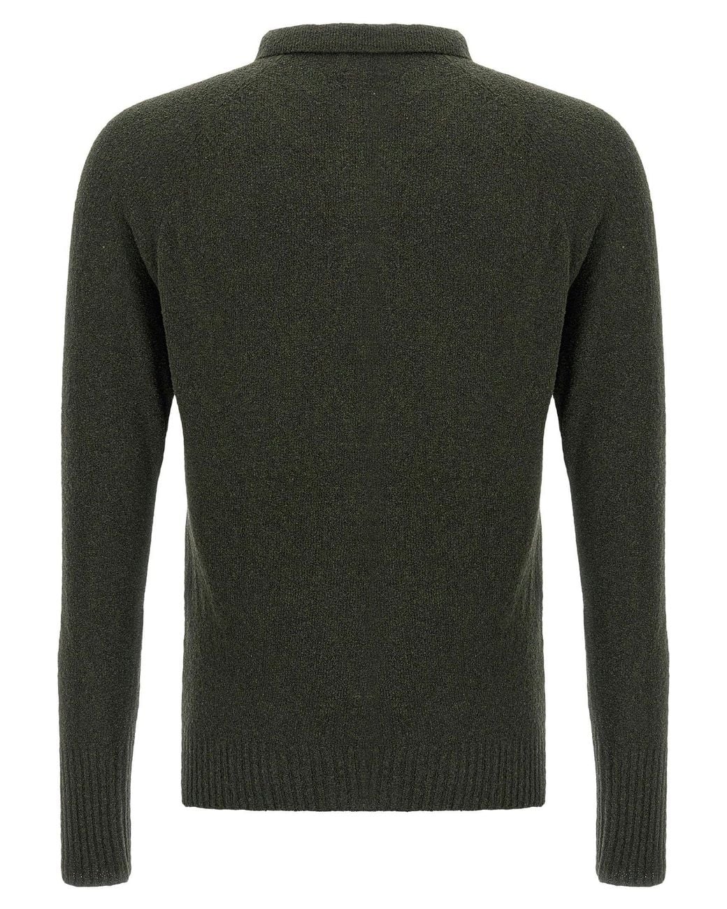 Ma'ry'ya Green Bouclé Cotton Polo for men
