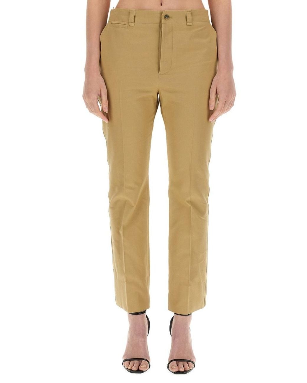 Saint Laurent Natural Saint Laurent Cotton Drill Trousers