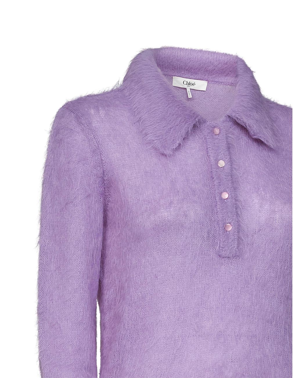 Chloé Purple Alpaca-Blend Knit Polo Knitwear