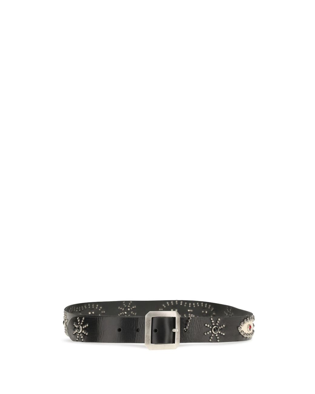 HTC White Belt With Coloured Stone Embellishments Calf Leather