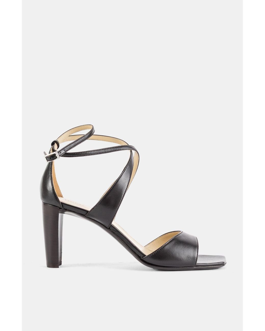 Lemaire Brown Sandale À Brides Croisées En Nappa D'Agneau Cross Sandals 80 Noir