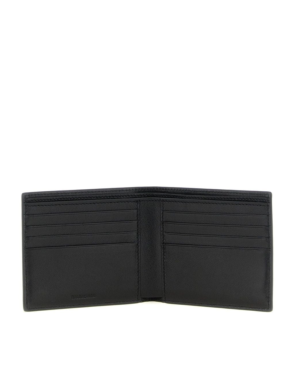 Balenciaga Black Calf Leather Bifold Wallet for men