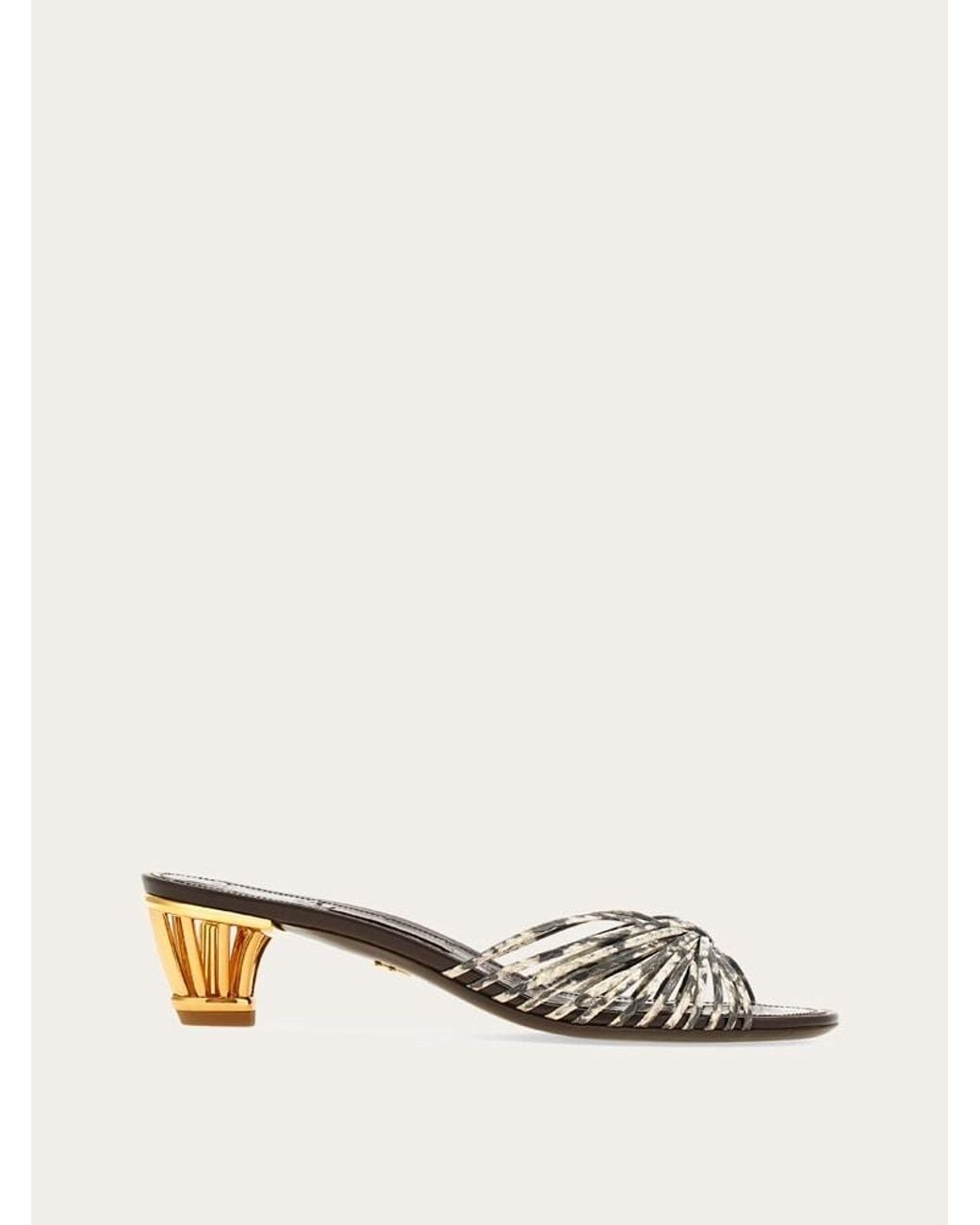 Ferragamo Natural Leather Kitten Heel Shoes