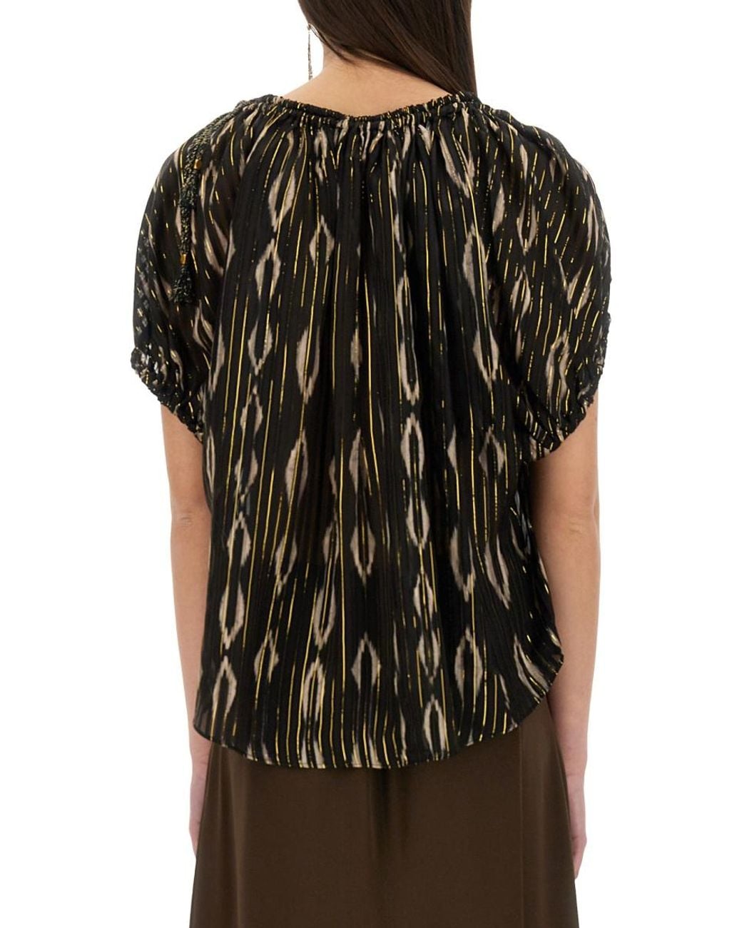 Isabel Marant Black Silk Blend Top Tops