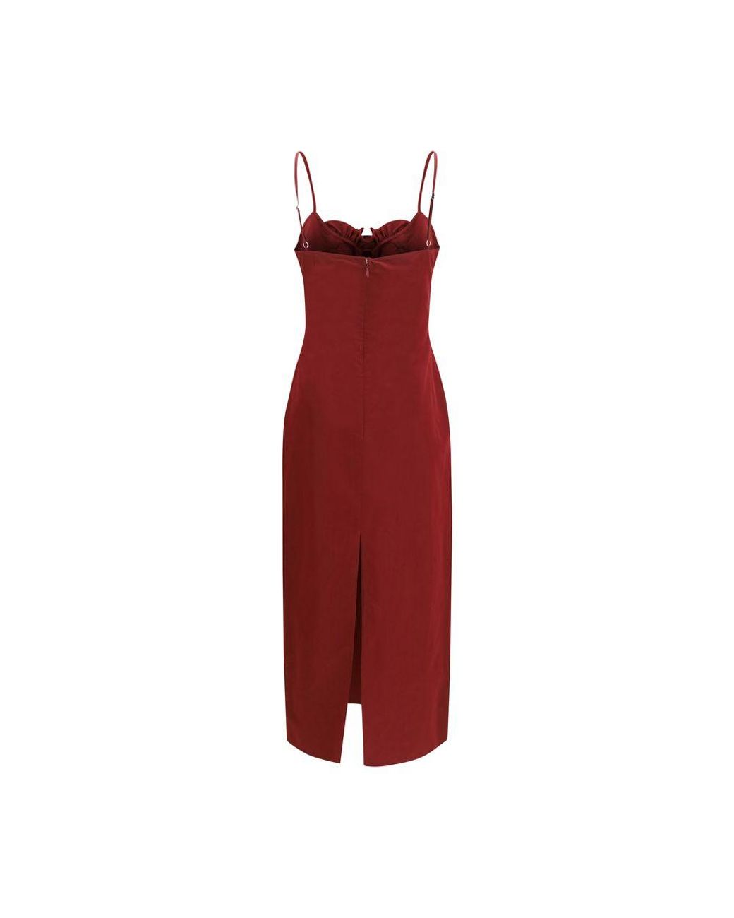 Magda Butrym Red Bordeaux Cotton Cocktail Dress