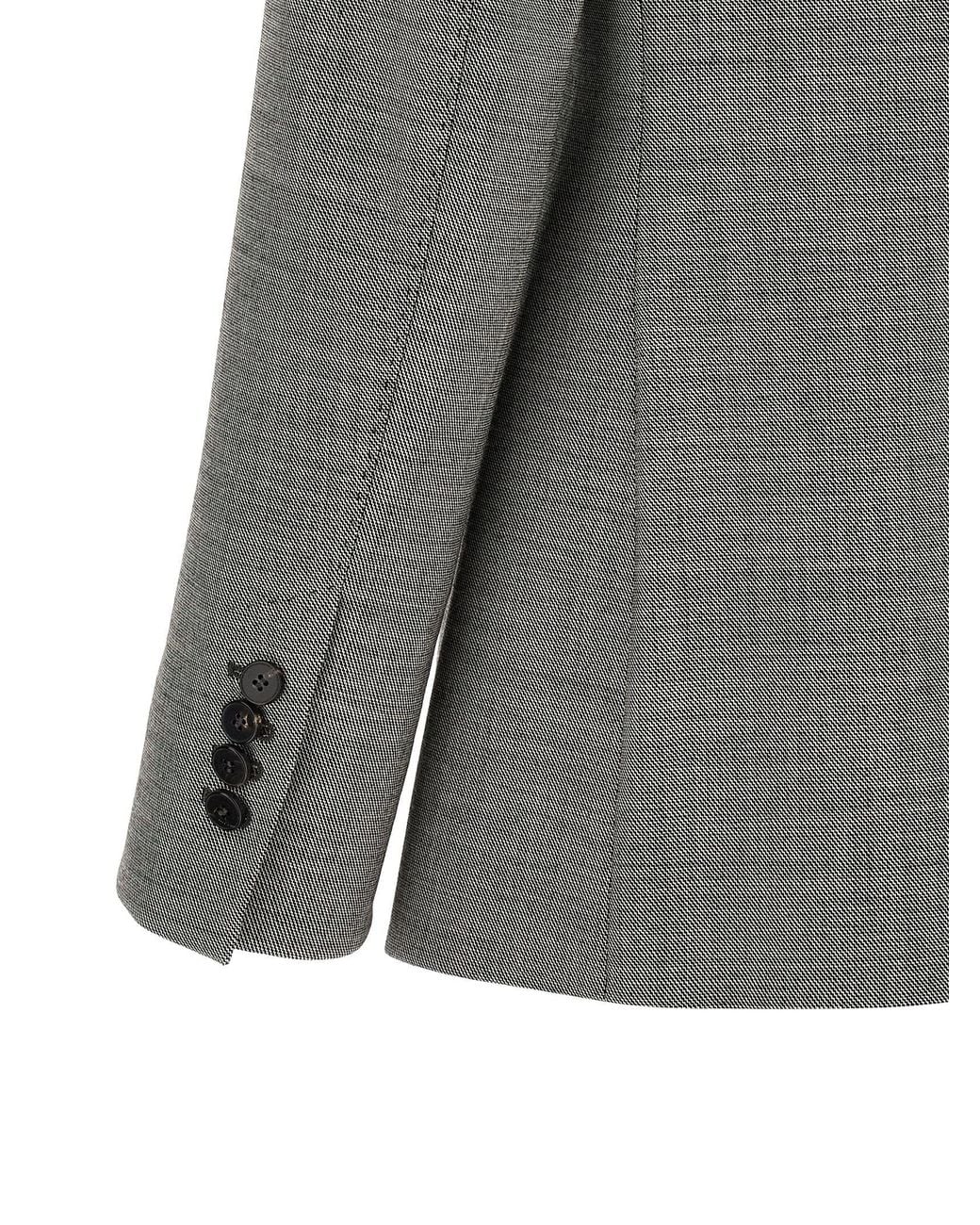 Alberto Biani Gray Double-Breasted Blazer