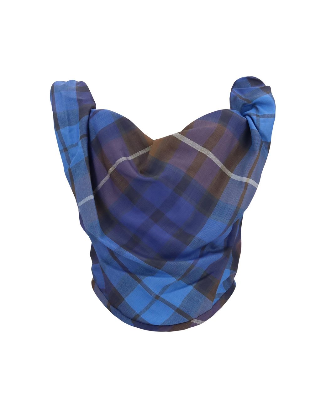 Vivienne Westwood Blue Checks Sweet Heart Neck Top