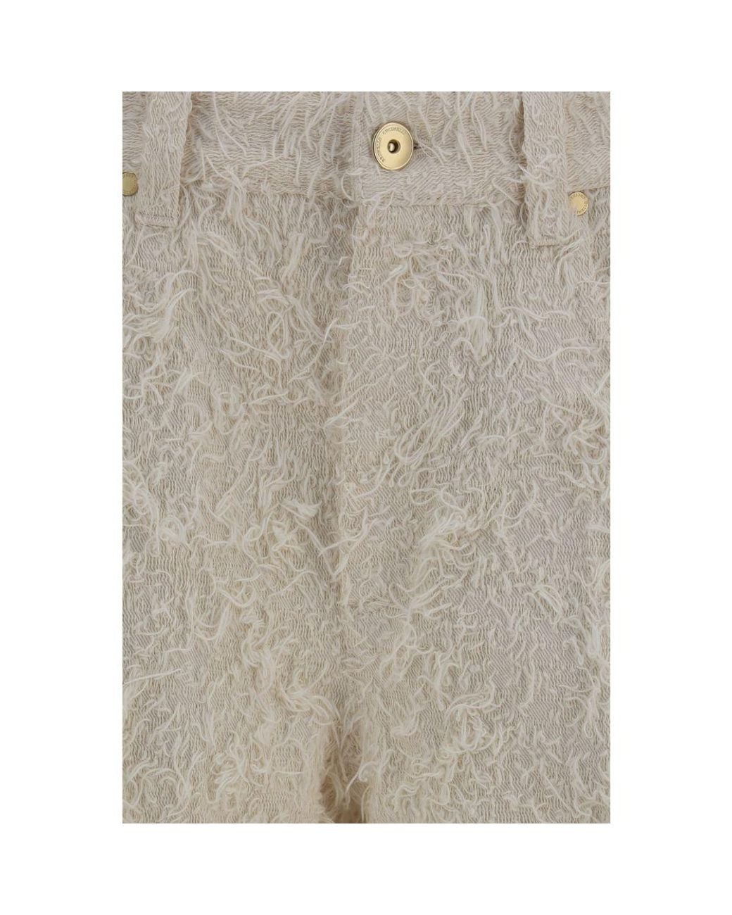 Brunello Cucinelli Gray Beige Cotton Cropped Pants