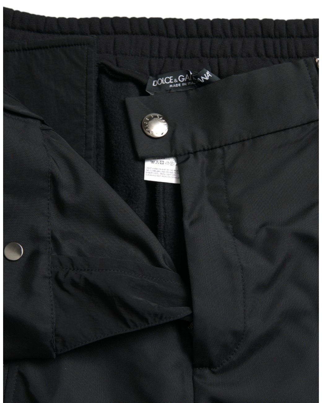 Dolce & Gabbana Black Cotton Blend Skinny Pants Polyester for men