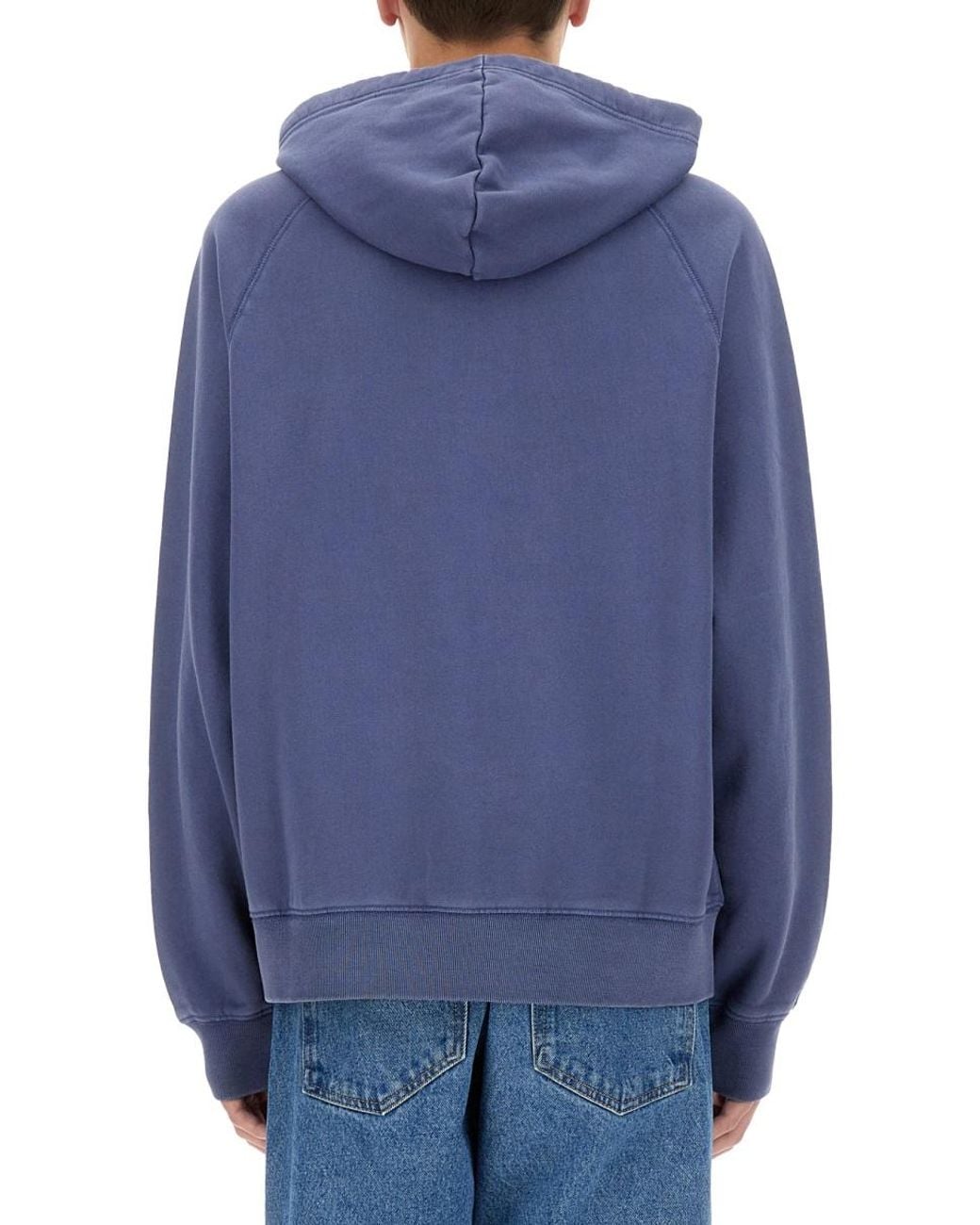 Paul Smith Blue Organic Cotton Hoodie Sweatshirts for men