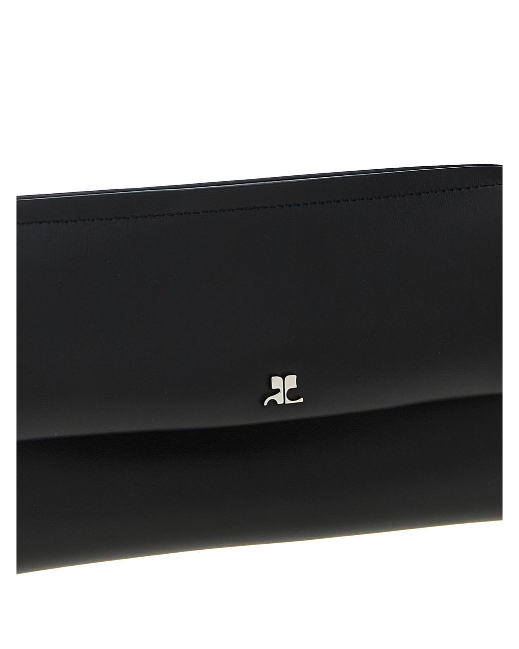 Courreges Black Cowhide Clutch Bag