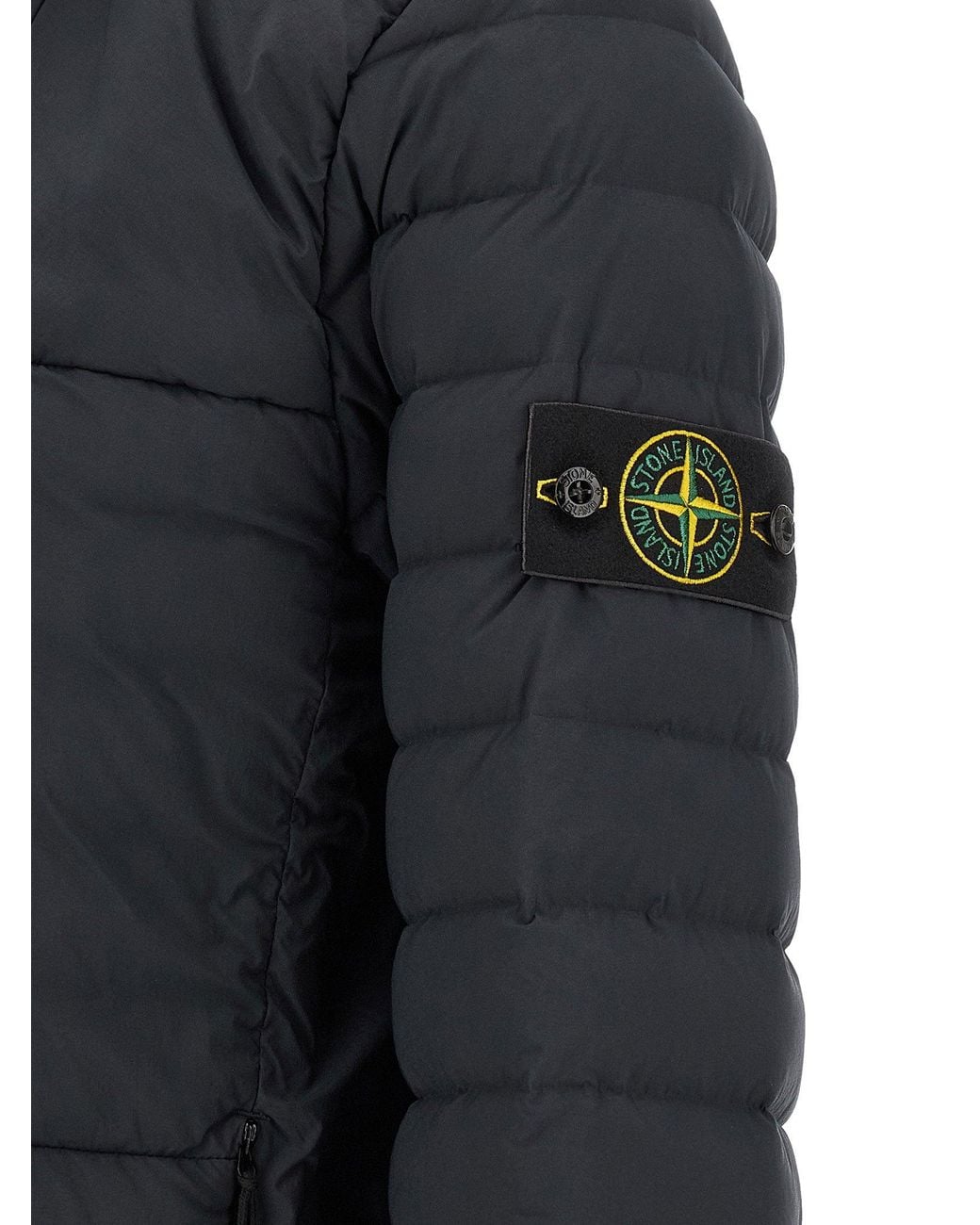 Stone Island Blue Seamless Quilted Down Jacket for men