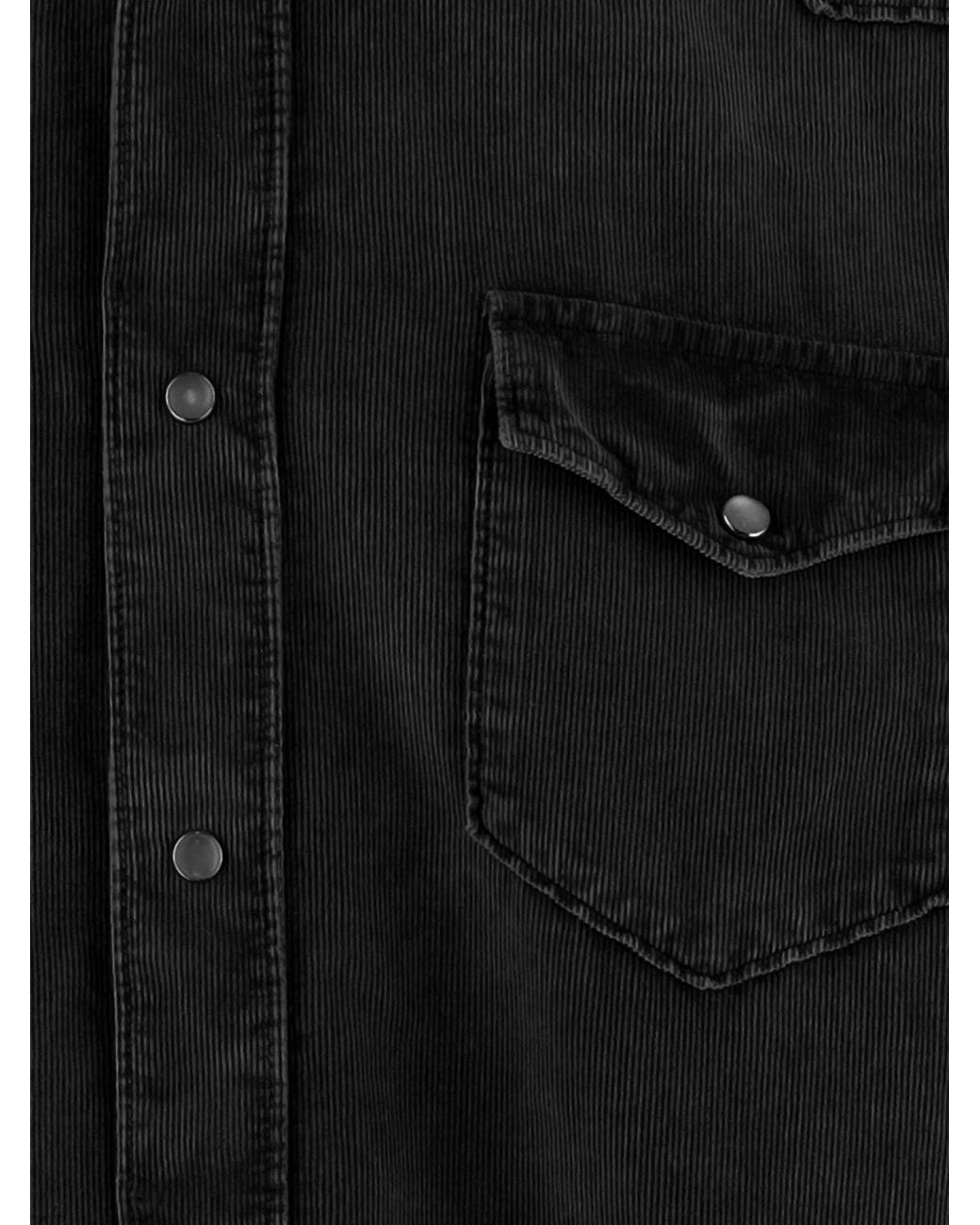 Alessandro Gherardi Black Ribbed Cotton Shirt for men