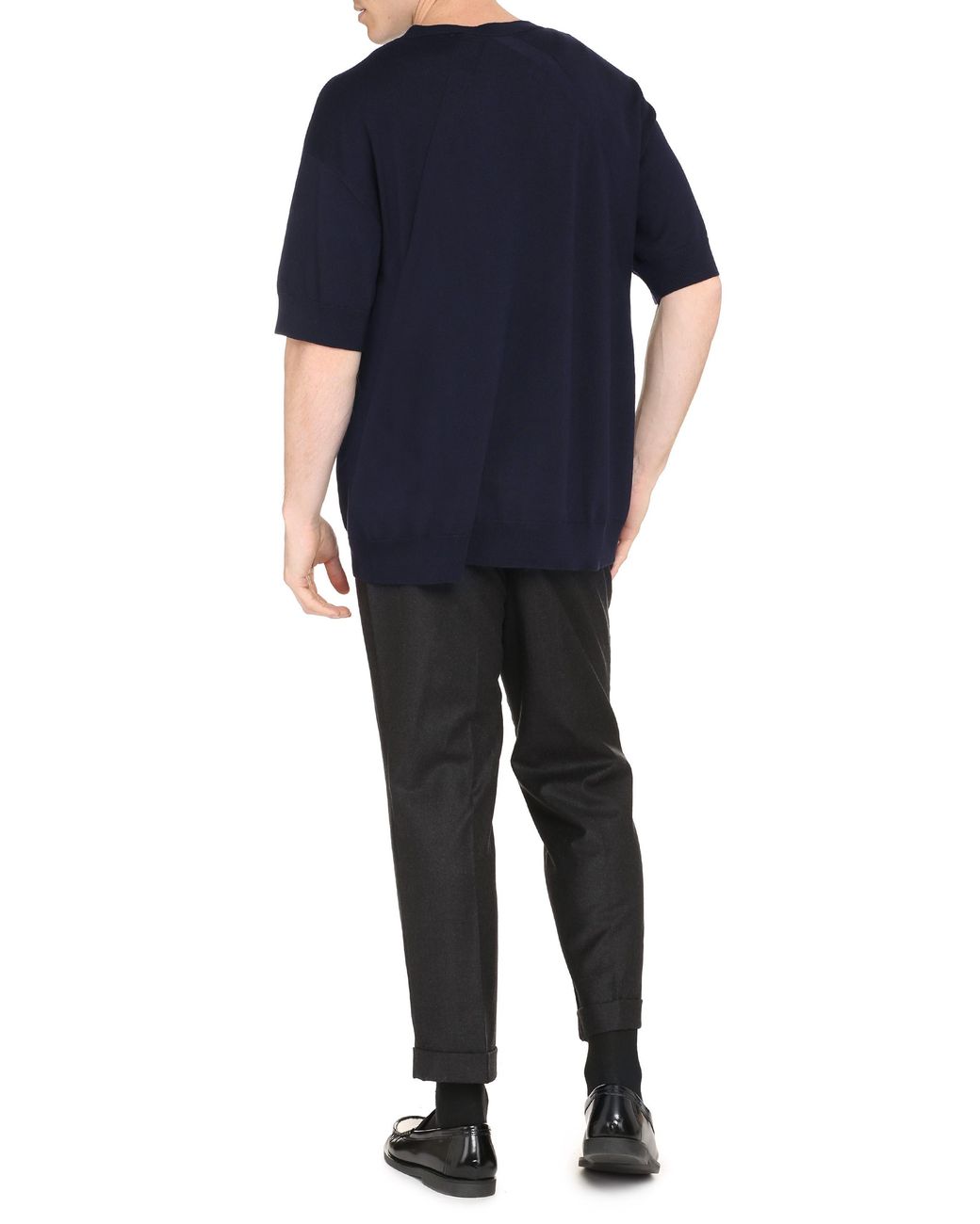 Jil Sander Blue Classic Short Sleeve Wool Sweater For for men