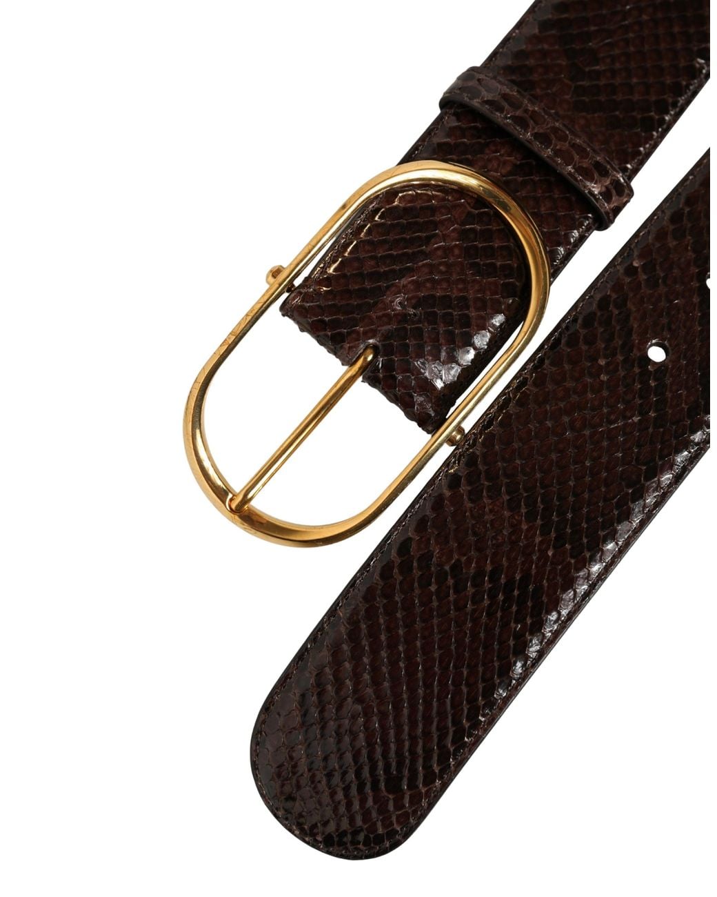 Dolce & Gabbana Black Dolce & Gabbana Python Leather-Buckle Belt