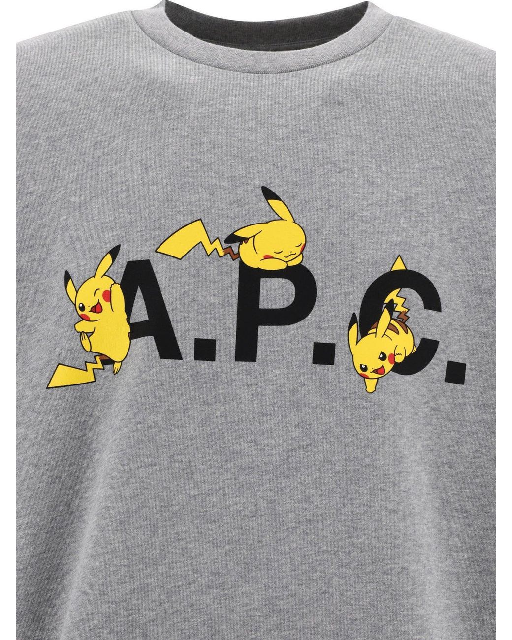 A.P.C. × ポケモン ピカチュウスウェット Mサイズ/グレー Men】Pokemon ピカチュウ スウェットシャツ H