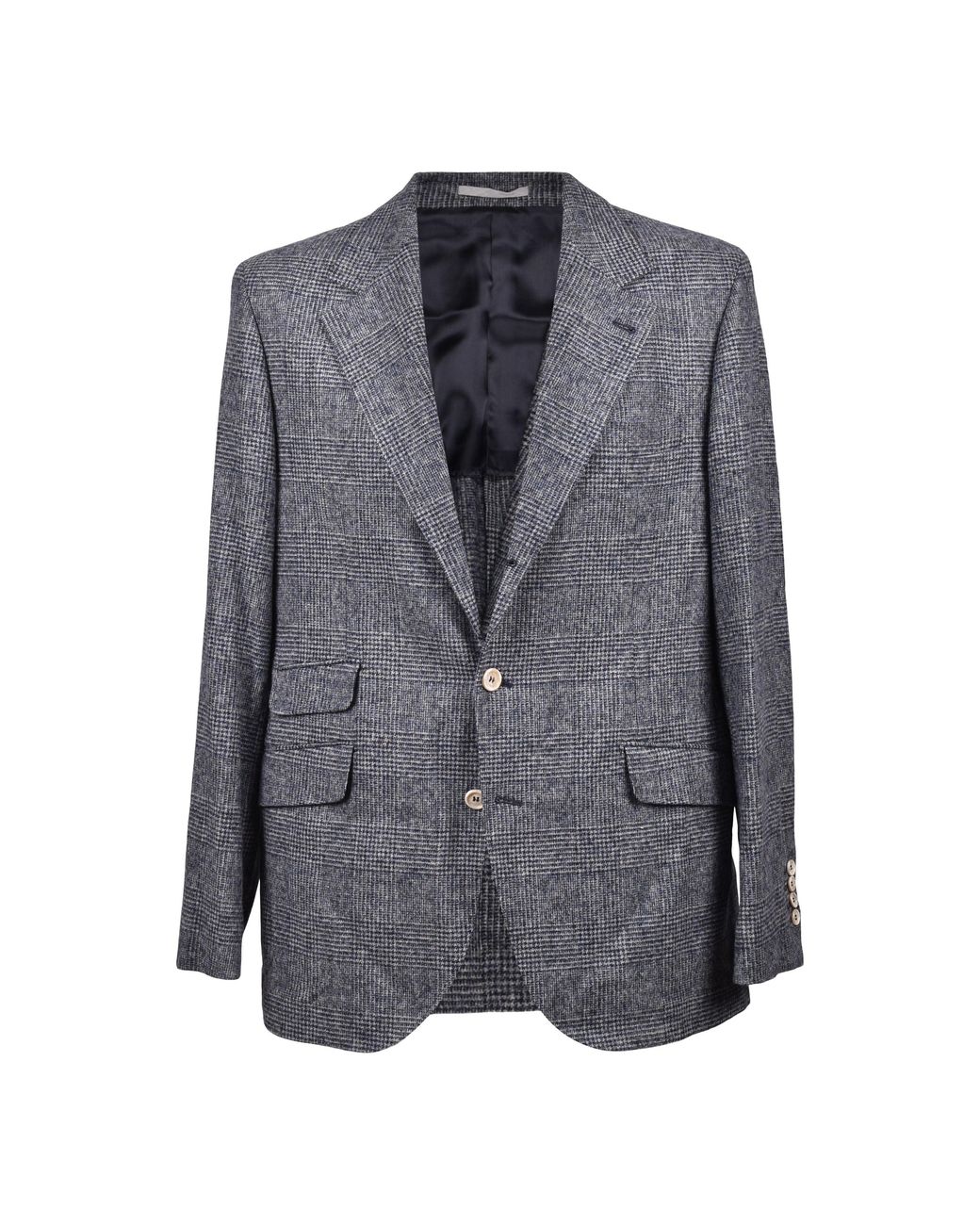 Brunello Cucinelli Gray Wool Check Suit for men