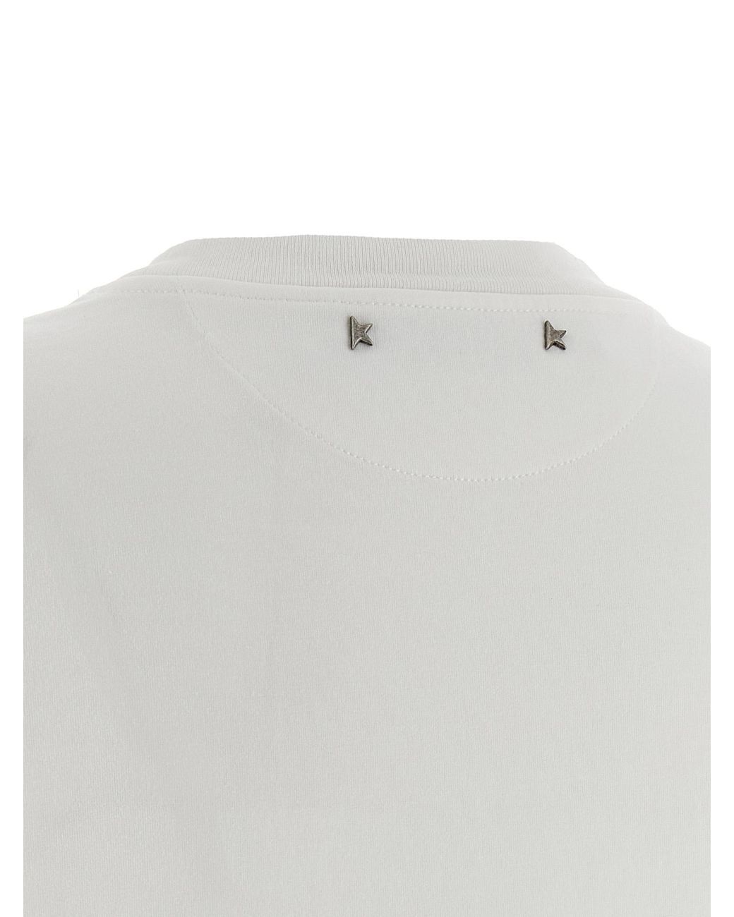 Golden Goose Deluxe Brand White Crystal Crew Neck T-Shirt
