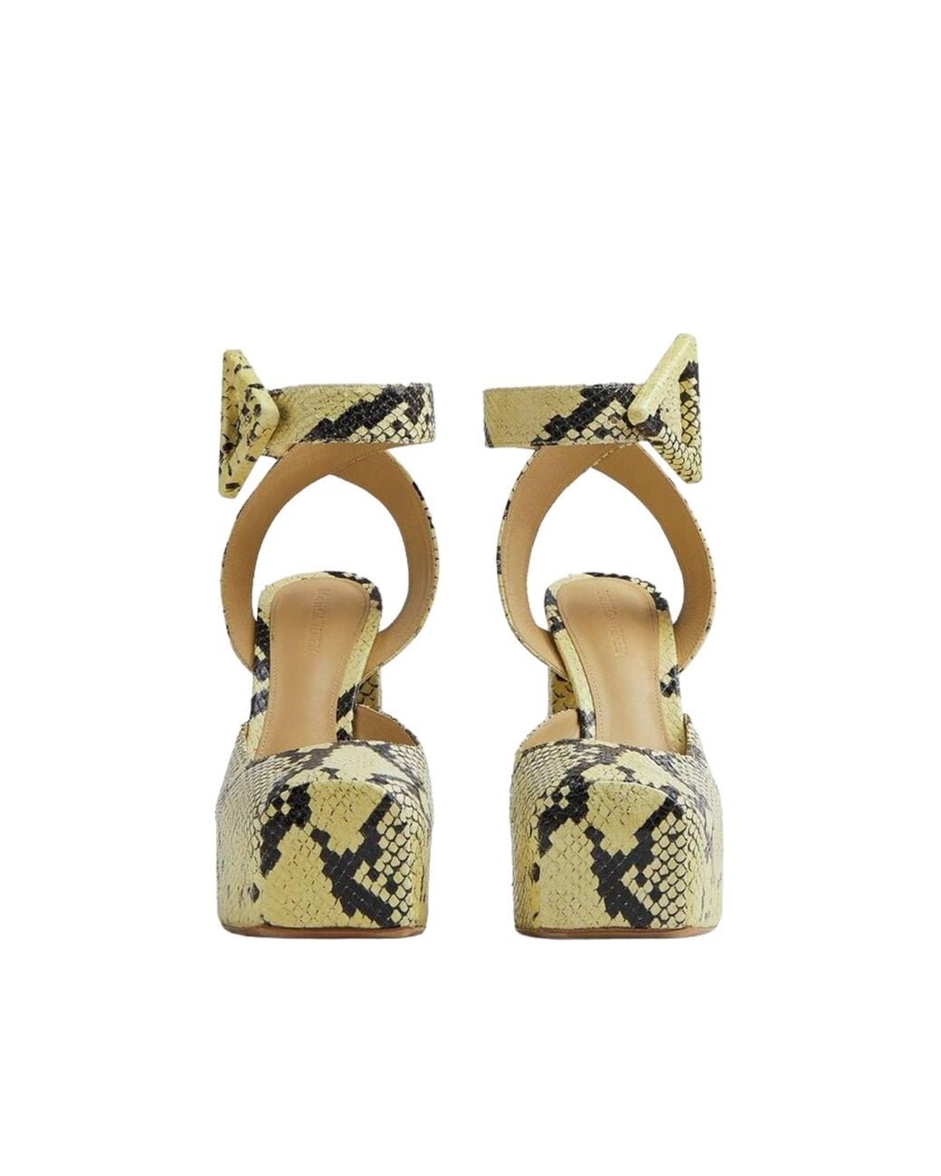 Bottega Veneta Metallic Tower Snakeskin-Print Pumps