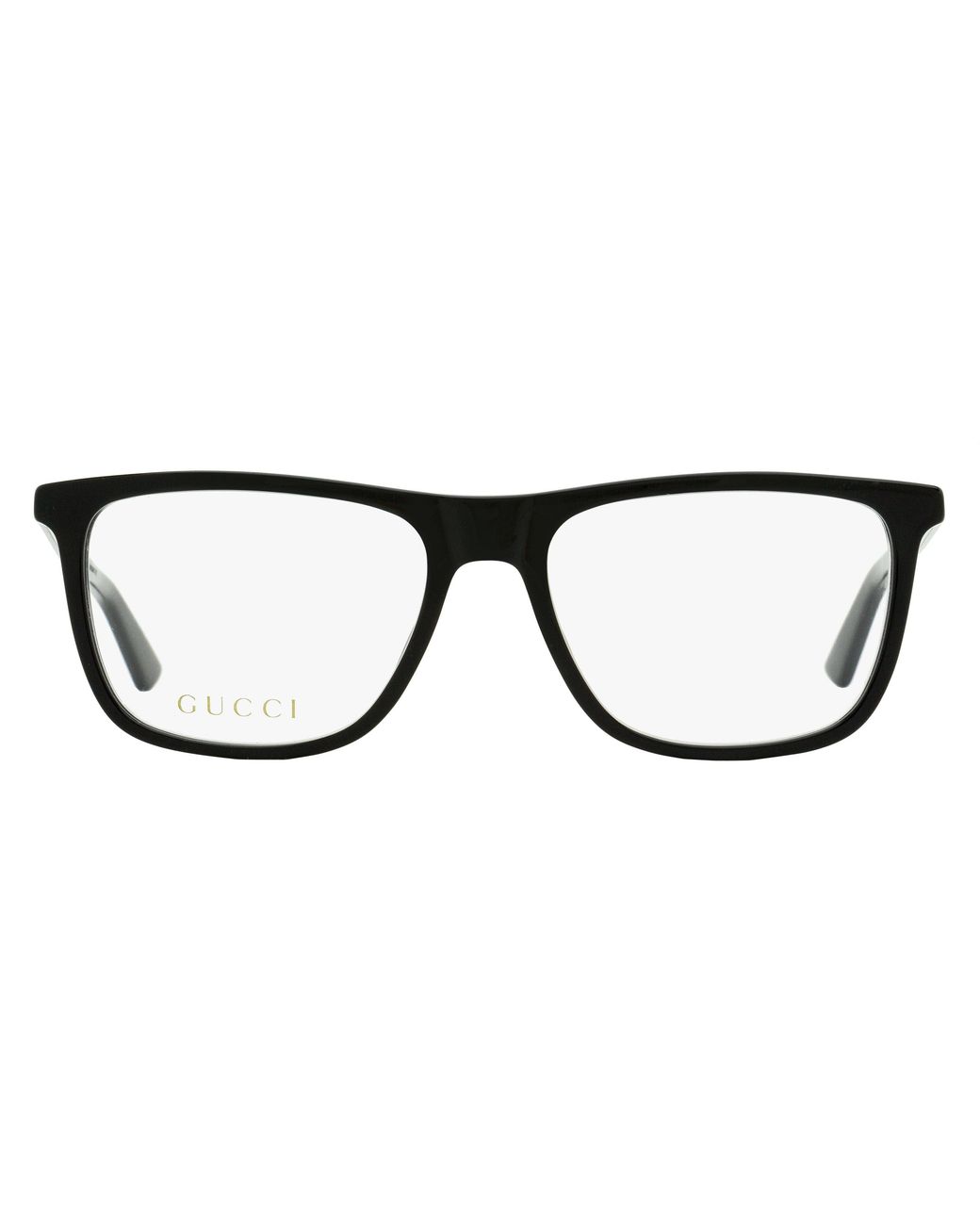 Gucci Black Classic Rectangular Eyeglasses Gg0691O 001-Ruthenium 54Mm Plastic (Acetate)/Metal for men
