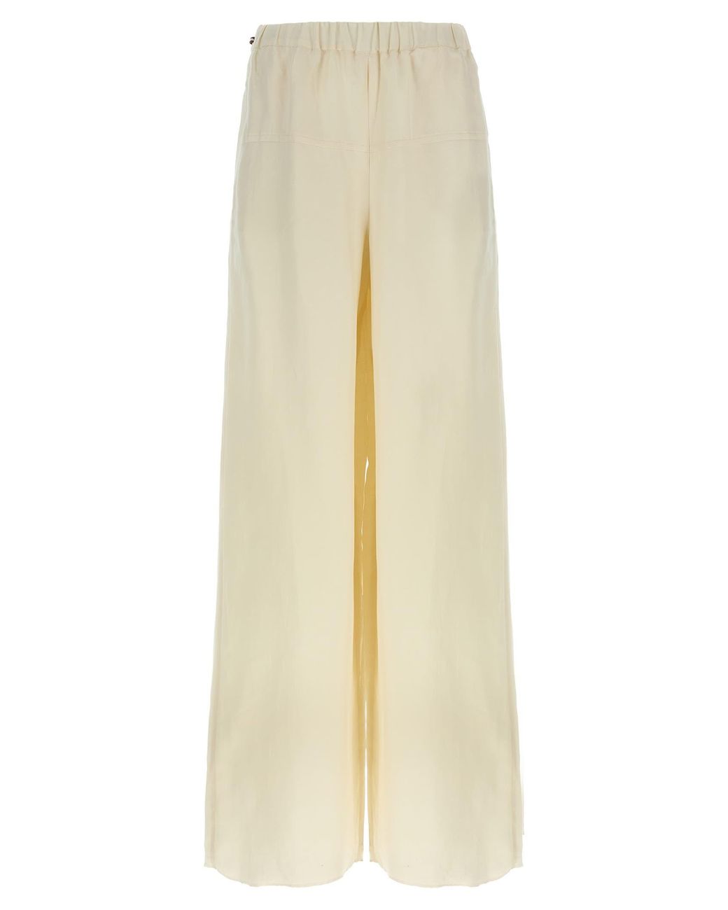 パンツ Max Mara 'Onore' Pants Onore linen and silk twill wide-leg pants in brown - Max