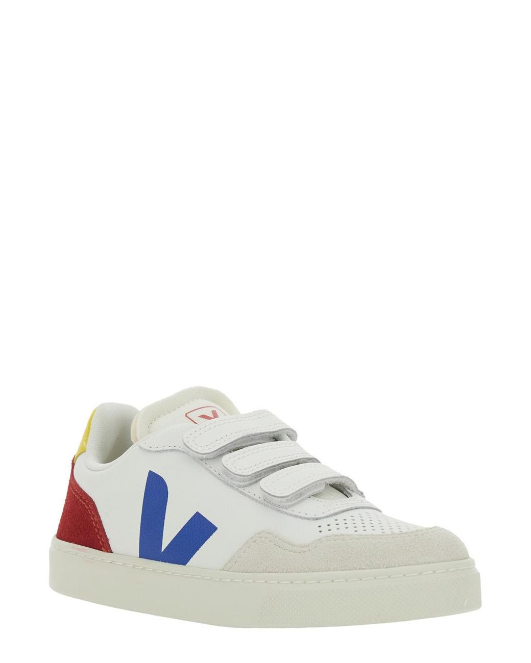 Veja White Sneakers V-90 Leather Organic Traced Trainers for men