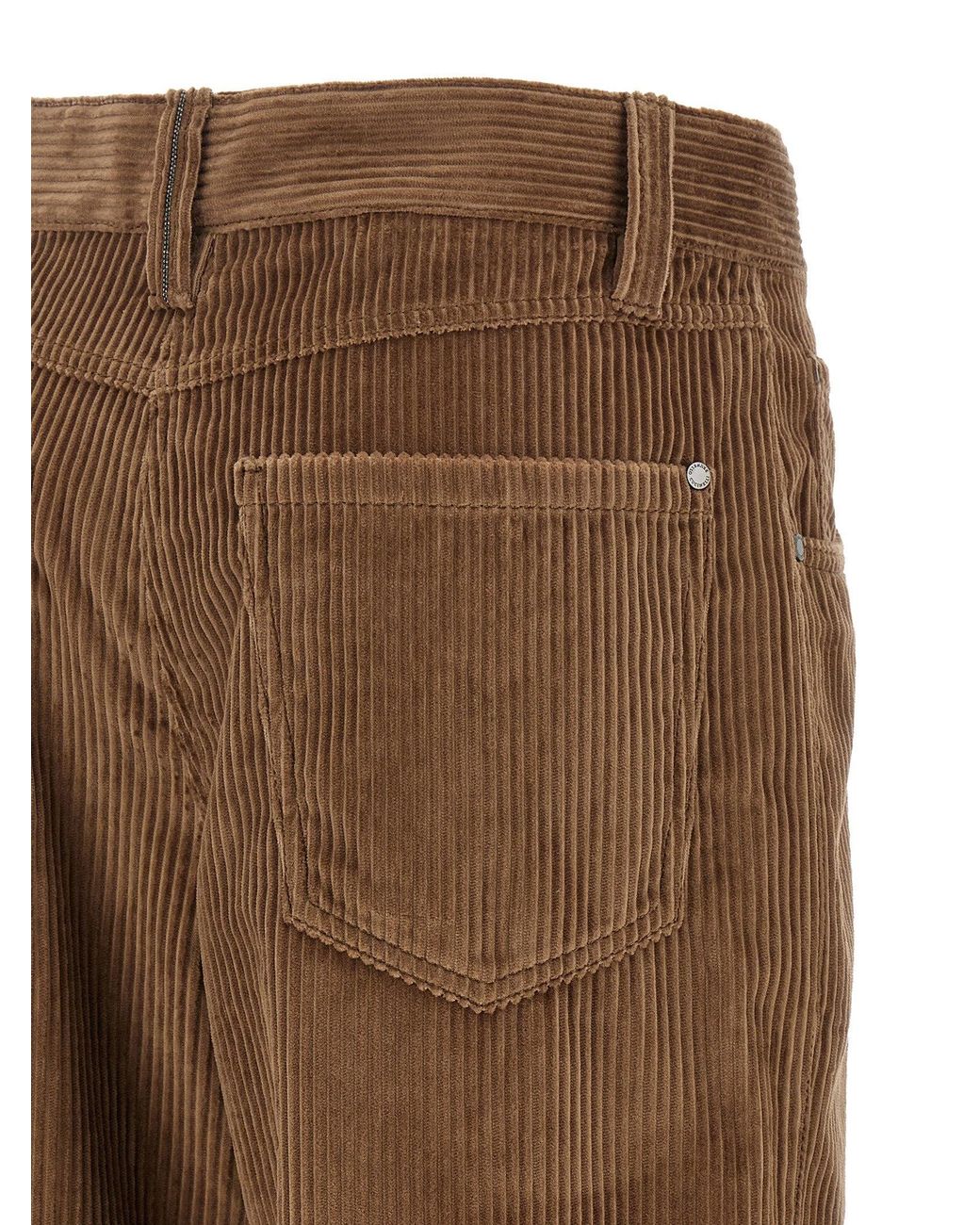 Brunello Cucinelli Brown Cotton Corduroy Trousers