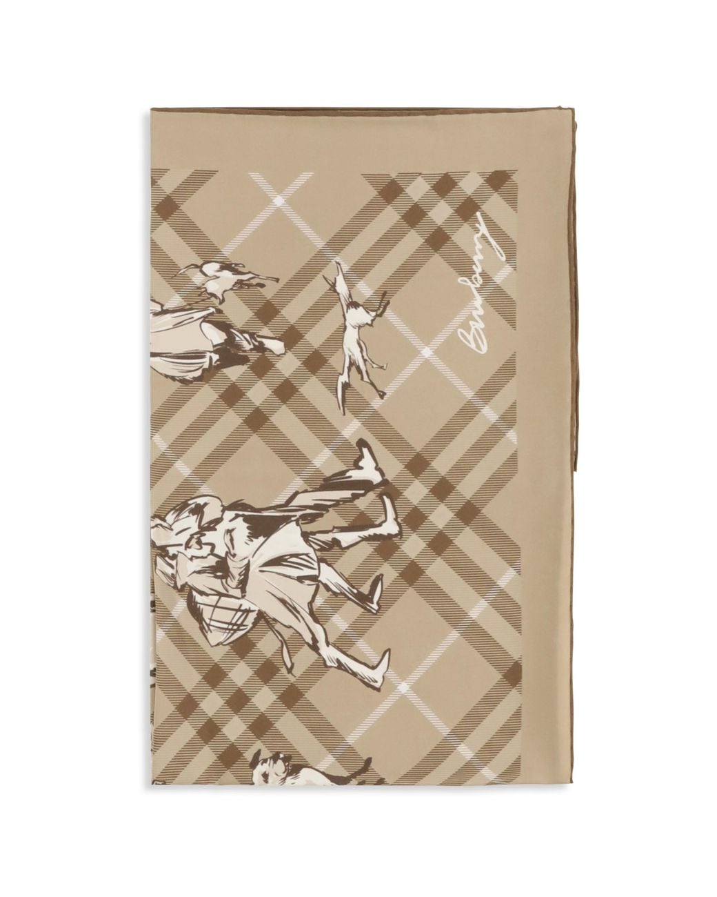 Burberry Natural Check Silk Twill Scarf Scarfs