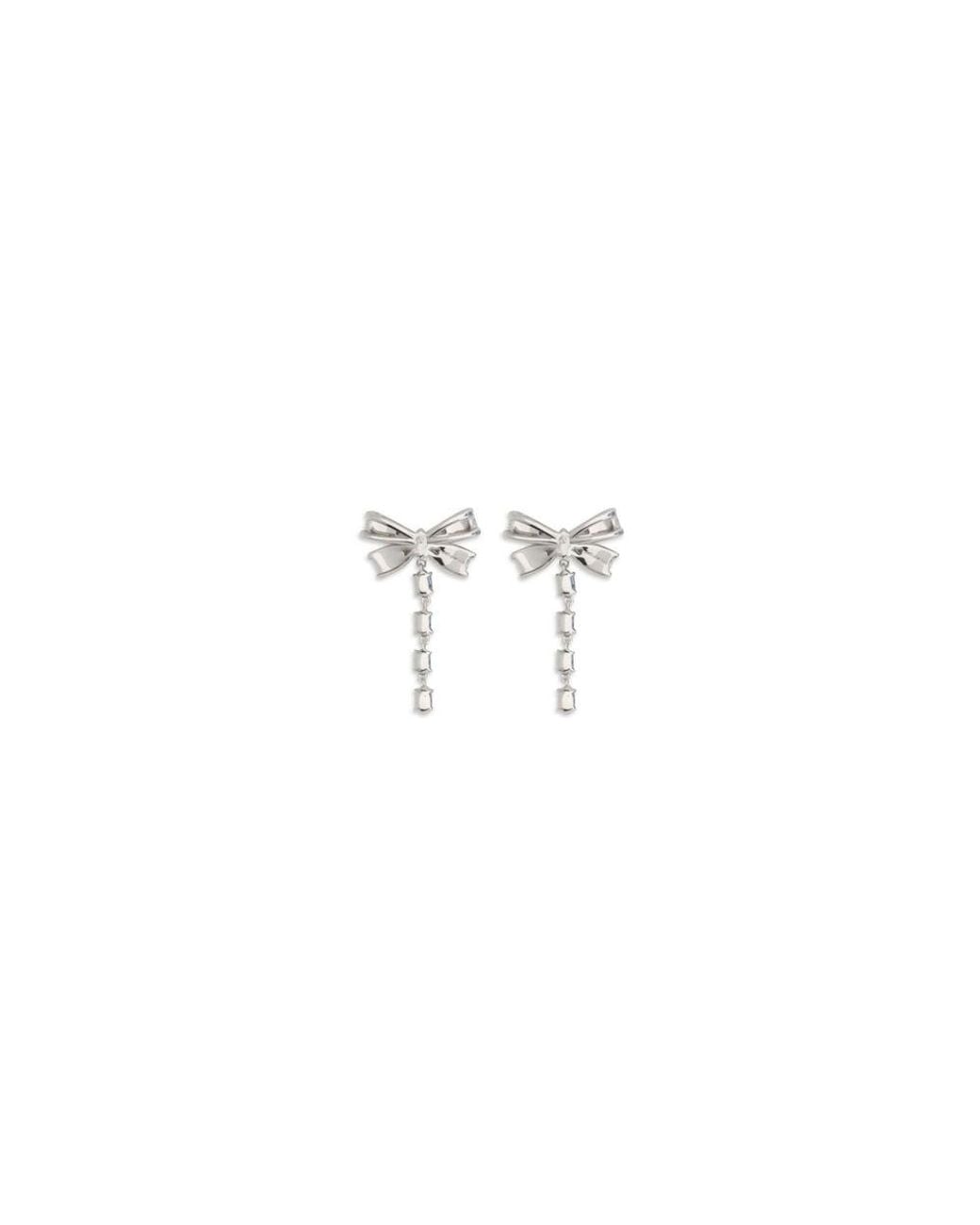 Self-Portrait White Brass Earrings