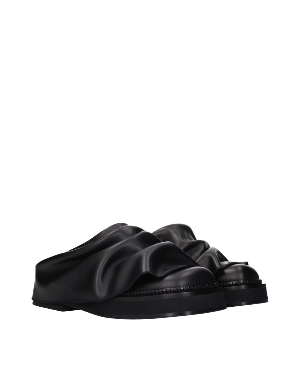 The Attico Black Slippers And Clogs Robin Leather